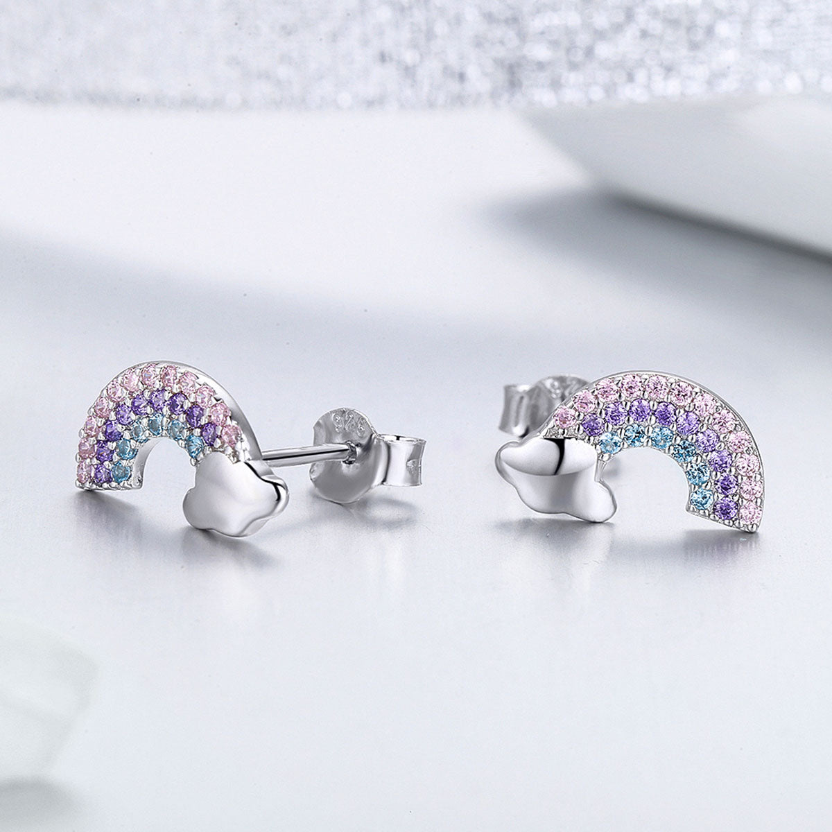 925 Sterling Silver Earrings with Pavé Setting CZ