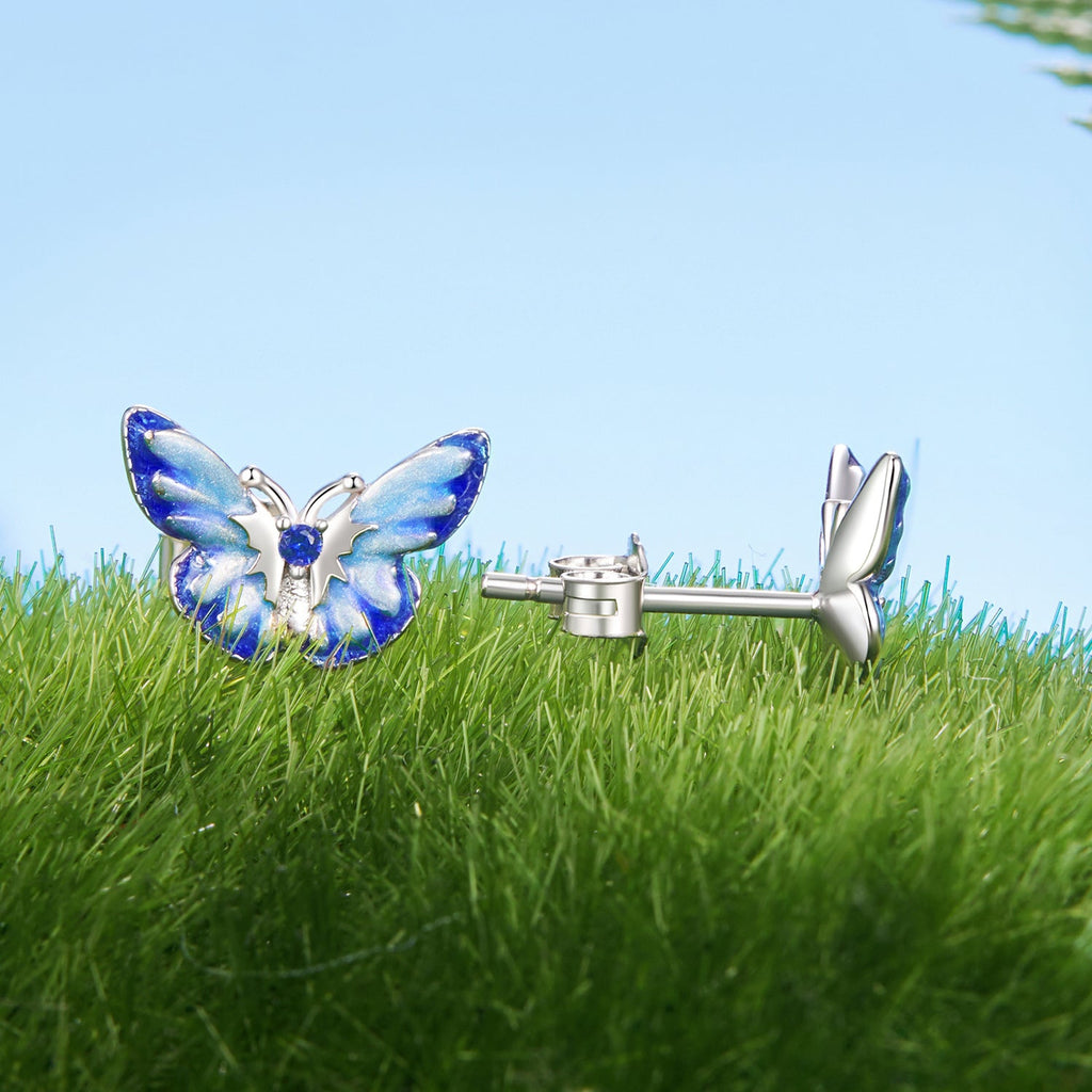 925 Sterling Silver Enamel Pavé Cz Earrings for Women