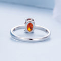 925 Sterling Silver Pavé Setting CZ Synthetic Garnet Ring for Women