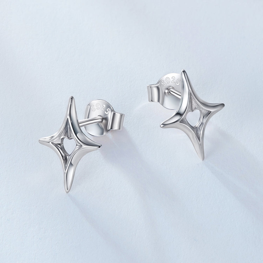 925 Sterling Silver Earrings 1.2x0.9cm