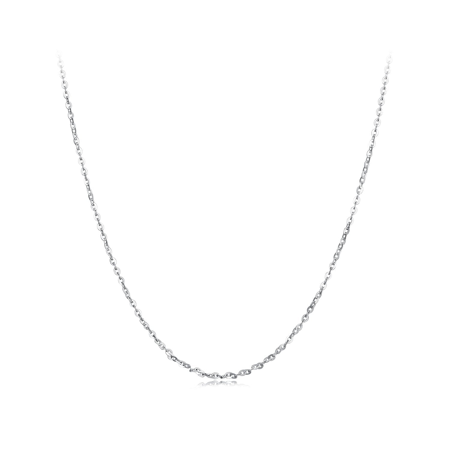 925 Sterling Silver Plated Platinum Necklace 45.0 cm for Men