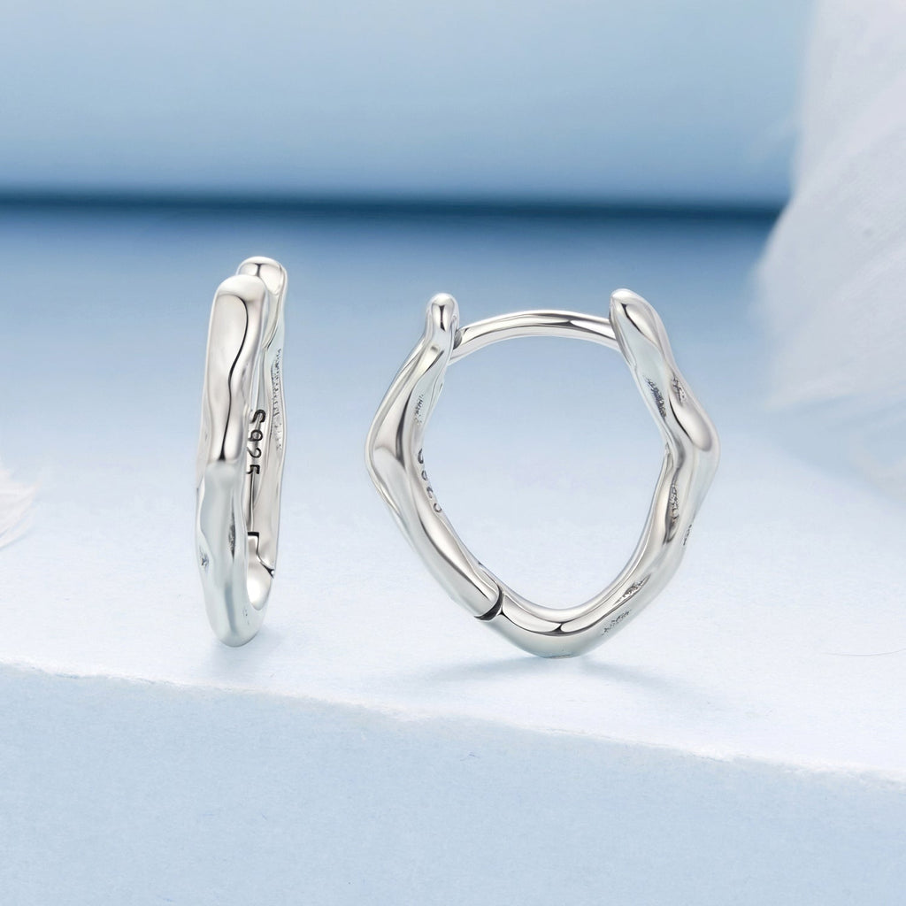 925 Sterling Silver Earrings with Oxidized Finish - 1.4x0.2cm for Women