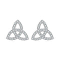 925 Sterling Silver White Gold Plated Pavé CZ Earrings