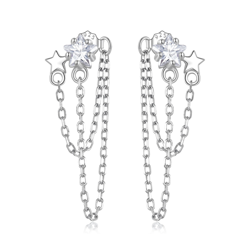 S925 Sterling Silver Pavé CZ Earrings, 0.9cm for Women