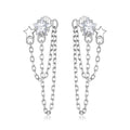 S925 Sterling Silver Pavé CZ Earrings, 0.9cm for Women