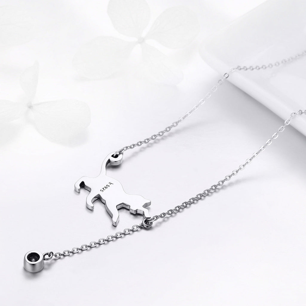 925 Sterling Silver Necklace 38-45cm with 1.4*2.5cm Pendant for Women