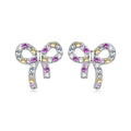 925 Sterling Silver White Gold Plated Pavé Setting CZ Earrings 1.0cm for Women