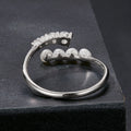 925 Sterling Silver Moissanite & Freshwater Pearl Ring, White Gold Plated, Size E for Women