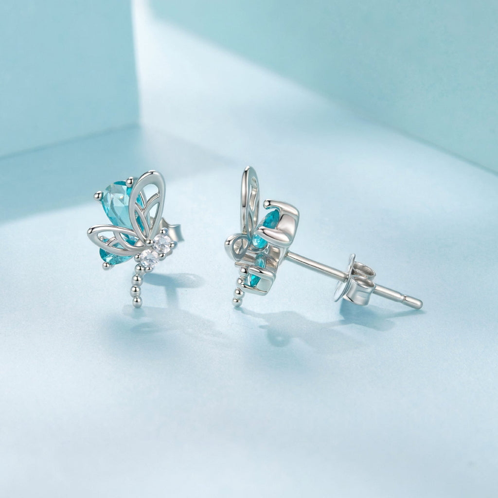 925 Sterling Silver White Gold Plated 1.0x0.7cm CZ Earrings for Women