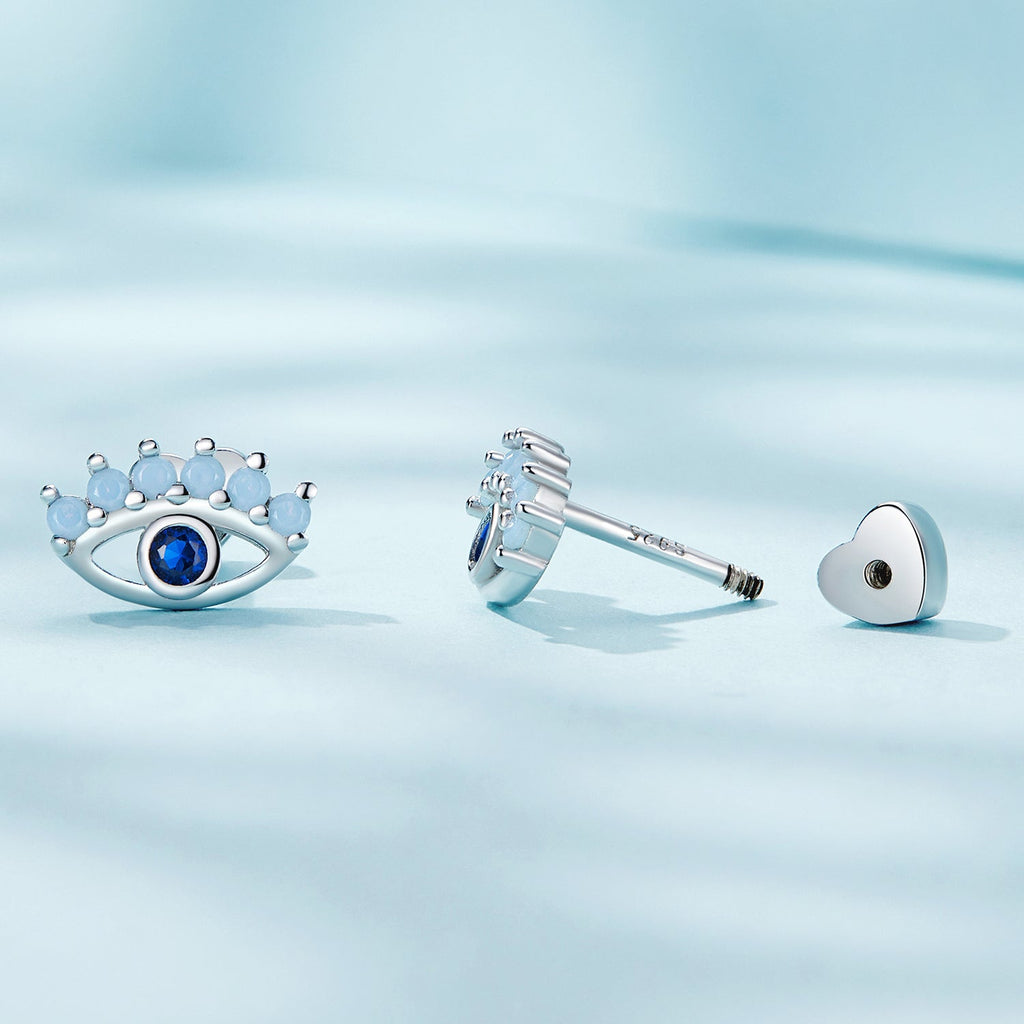925 Sterling Silver Plated Platinum Opal Earrings for Women
