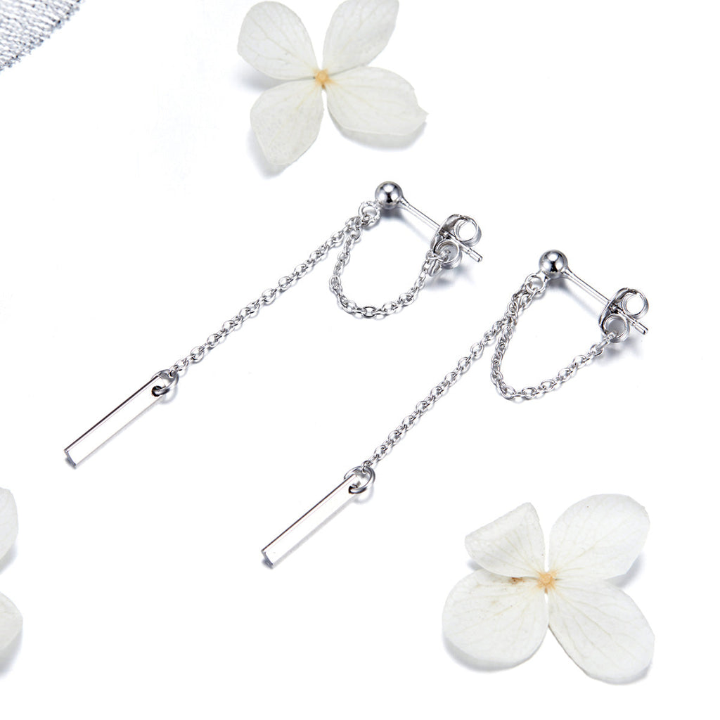 S925 Sterling Silver Plated Platinum Earrings for Women