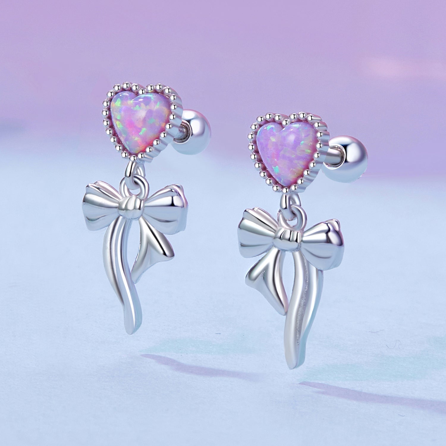 925 Sterling Silver Translucent Opal Earrings for Women