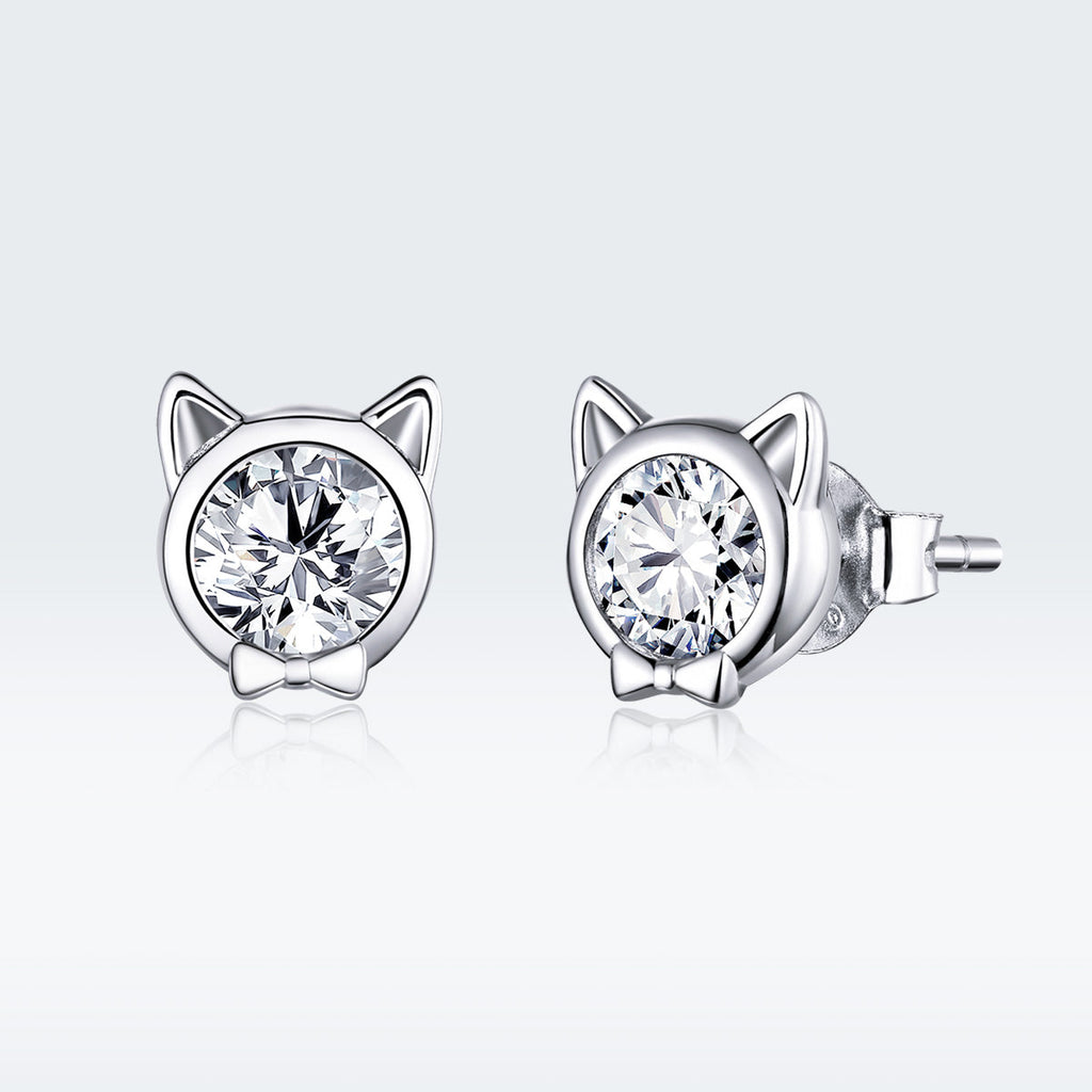 925 Sterling Silver Plated Platinum CZ Earrings for Women