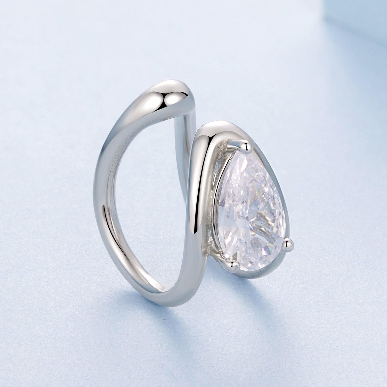 925 Sterling Silver Hoop Earrings with Pavé Setting CZ in White Gold