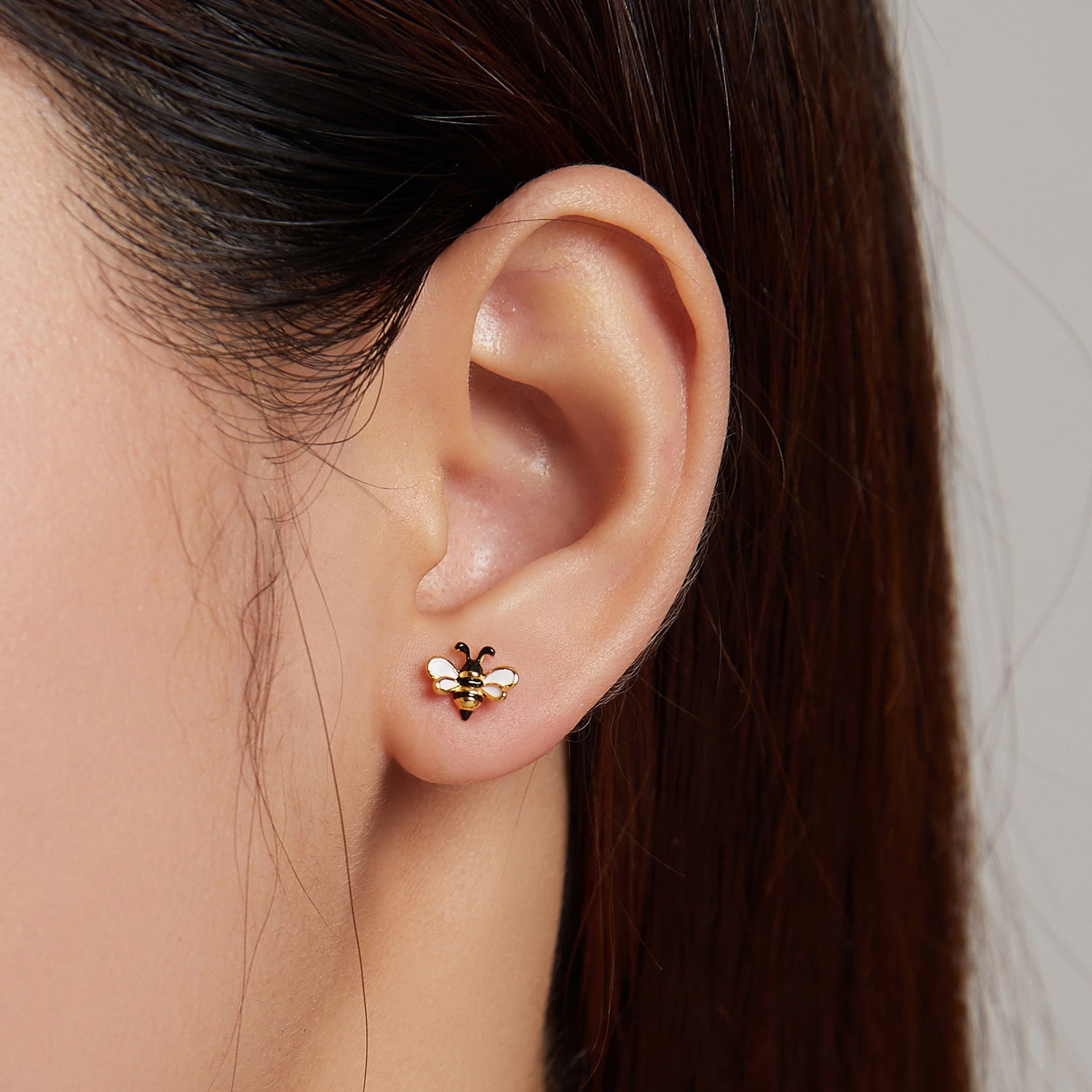 925 Sterling Silver Enamel Plated Gold Earrings