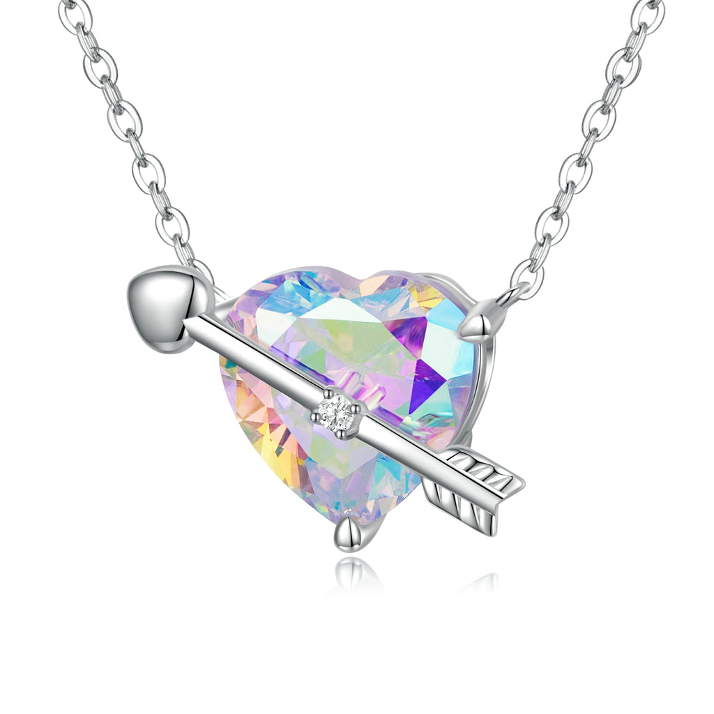 S925 Sterling Silver Adjustable Necklace with CZ Pendant for Women