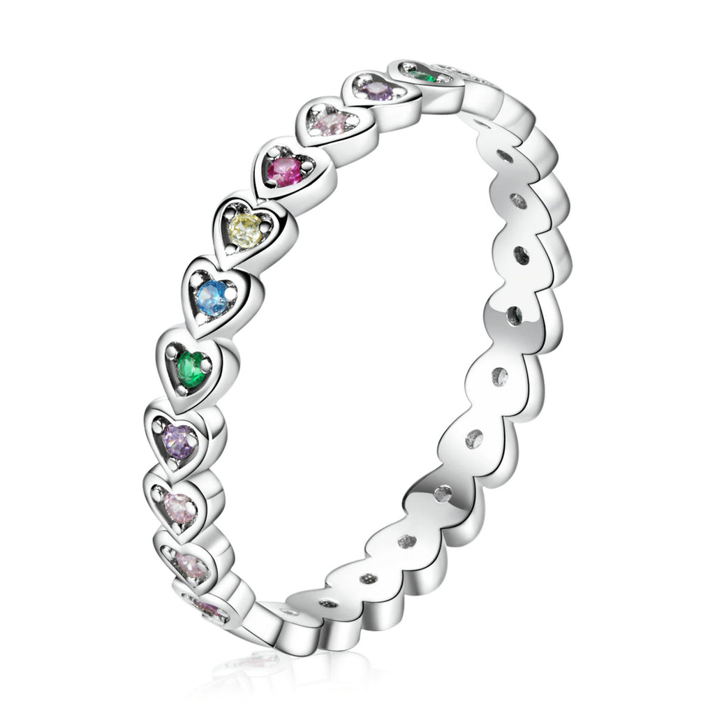 925 Sterling Silver & Platinum Plated 0.29cm CZ Ring for Women Size 6.0
