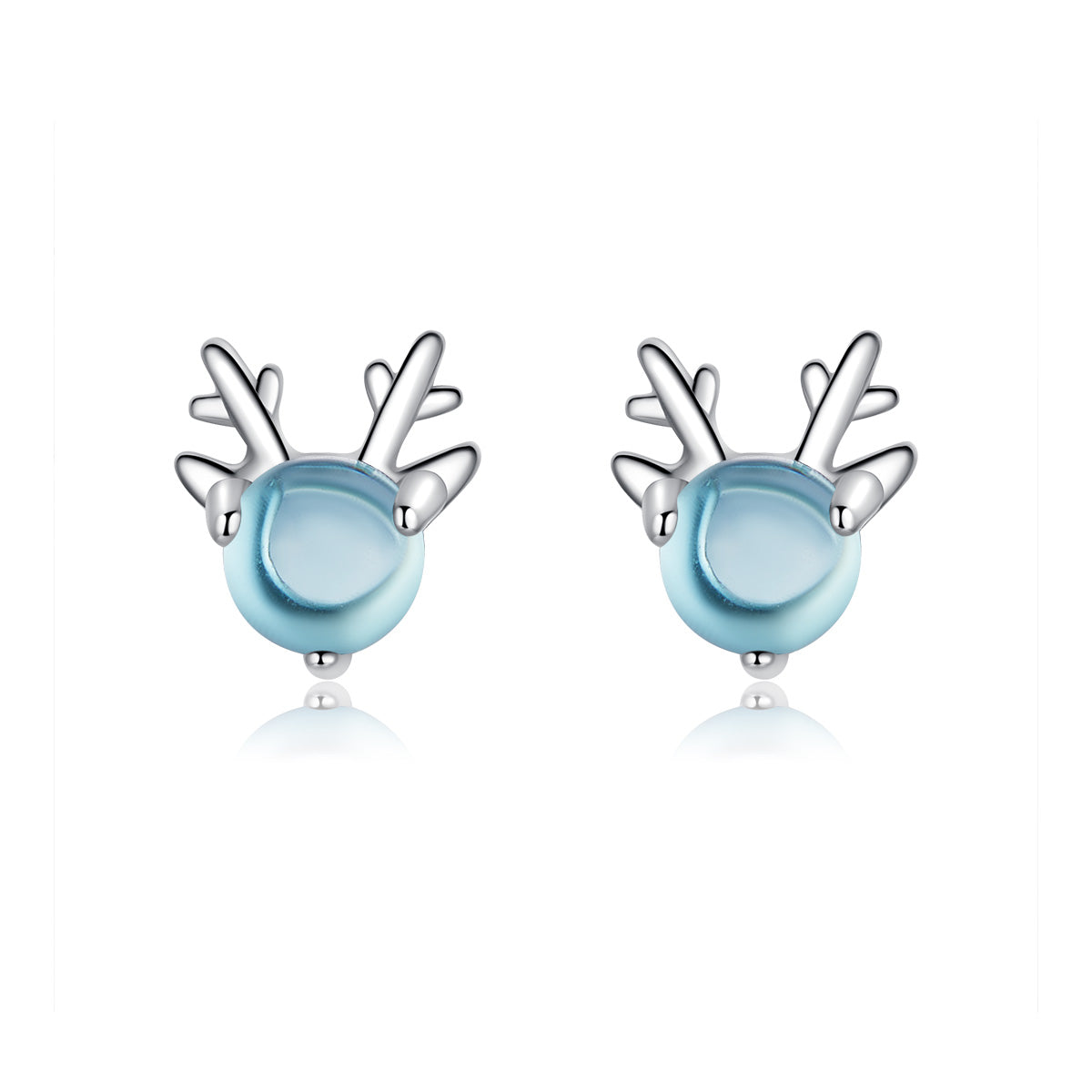 925 Sterling Silver Transparent Glass Earrings