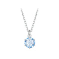 925 Sterling Silver Moissanite 6.5mm Diamond-like Pendant Necklace for Women