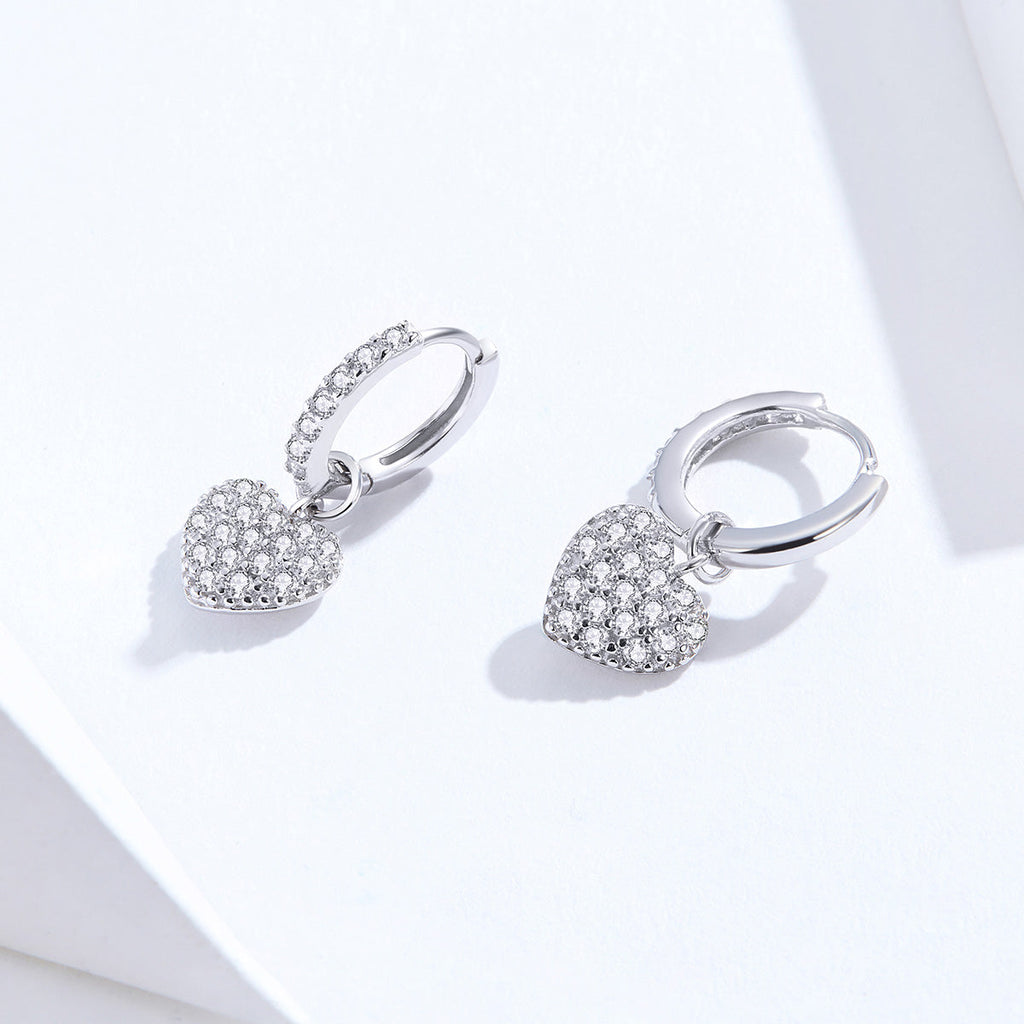925 Sterling Silver CZ Pavé Setting Earrings for Women