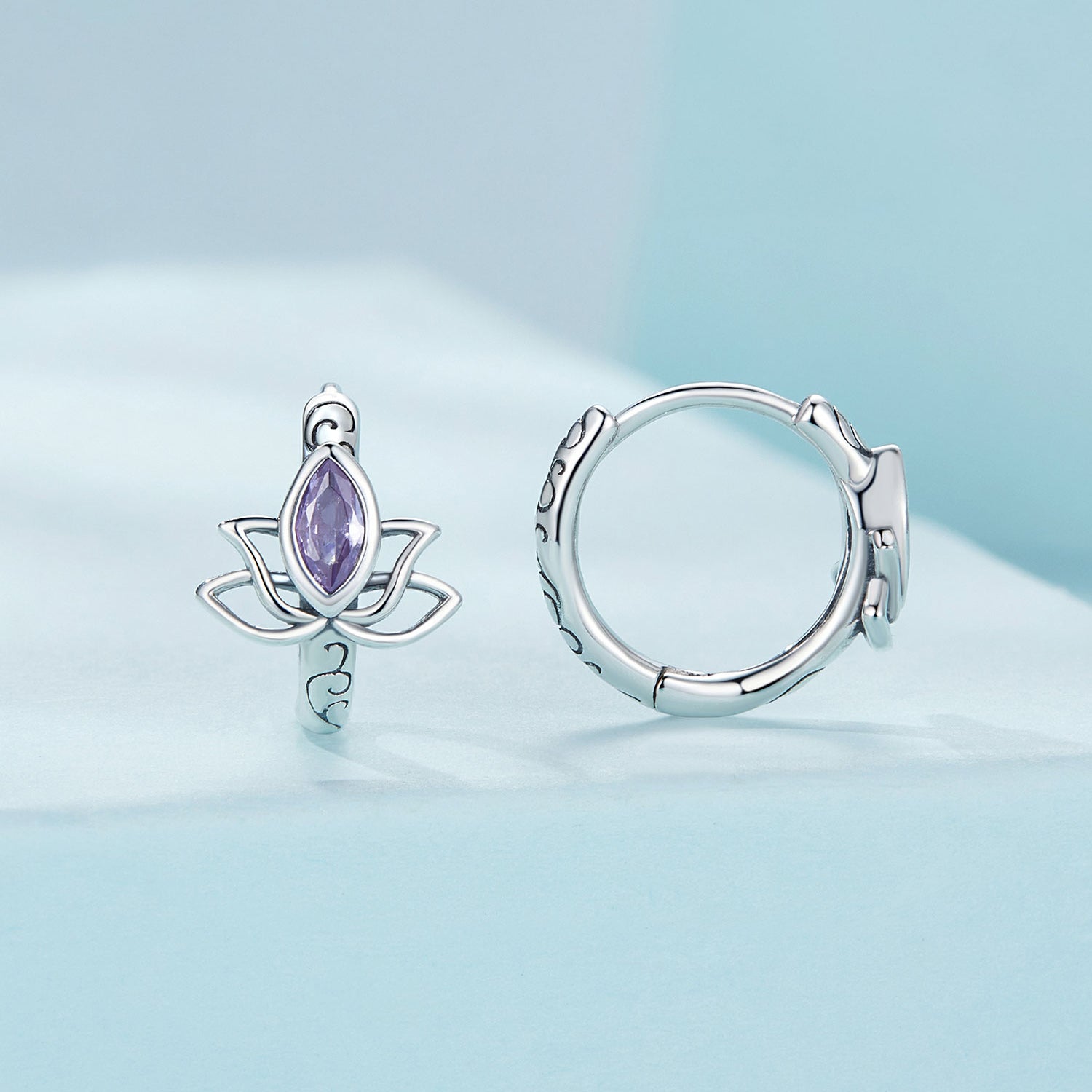 925 Sterling Silver Earrings with Pavé Setting CZ - 1.3x1.0cm - Oxidized Silver for Women