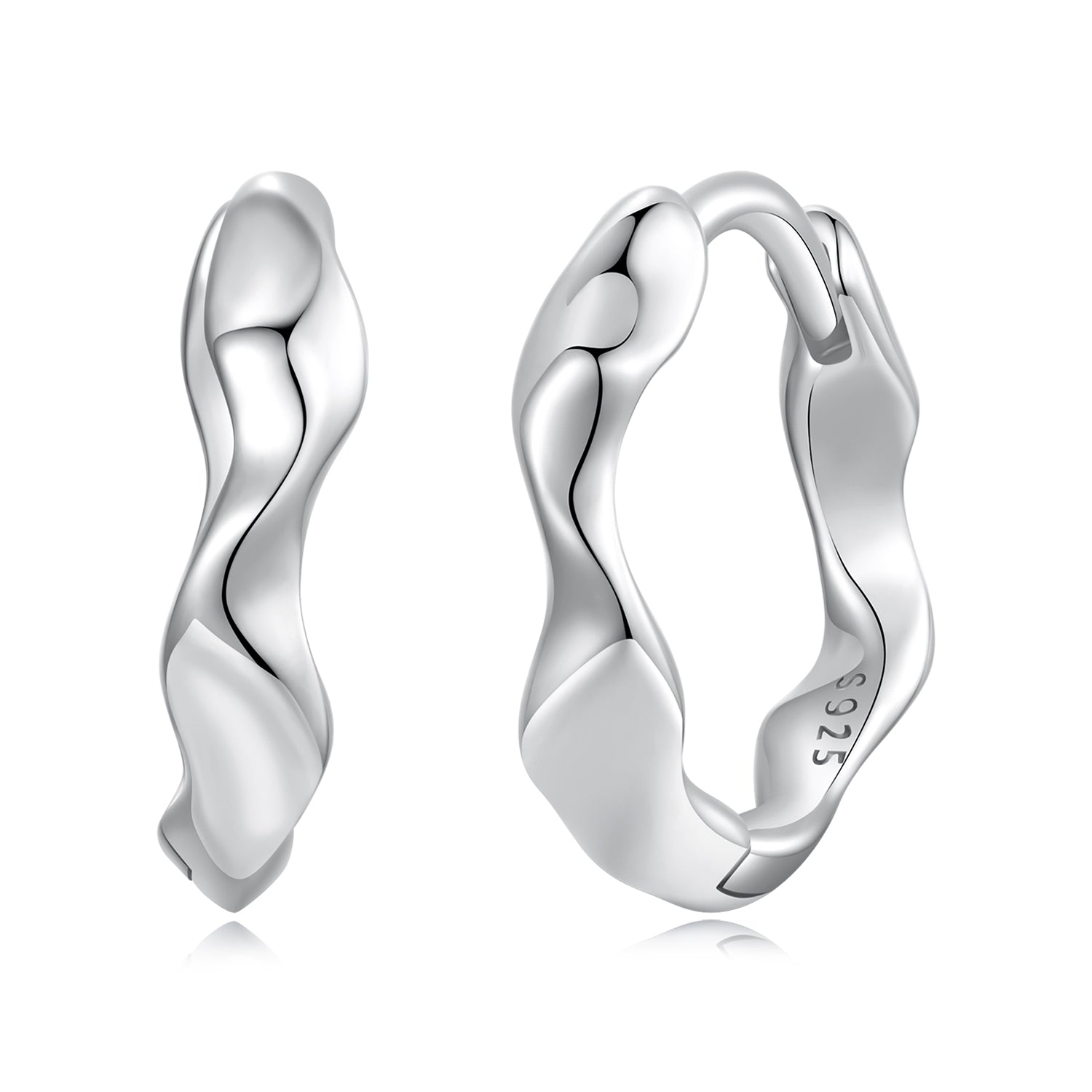925 Sterling Silver White Gold Plated Earrings