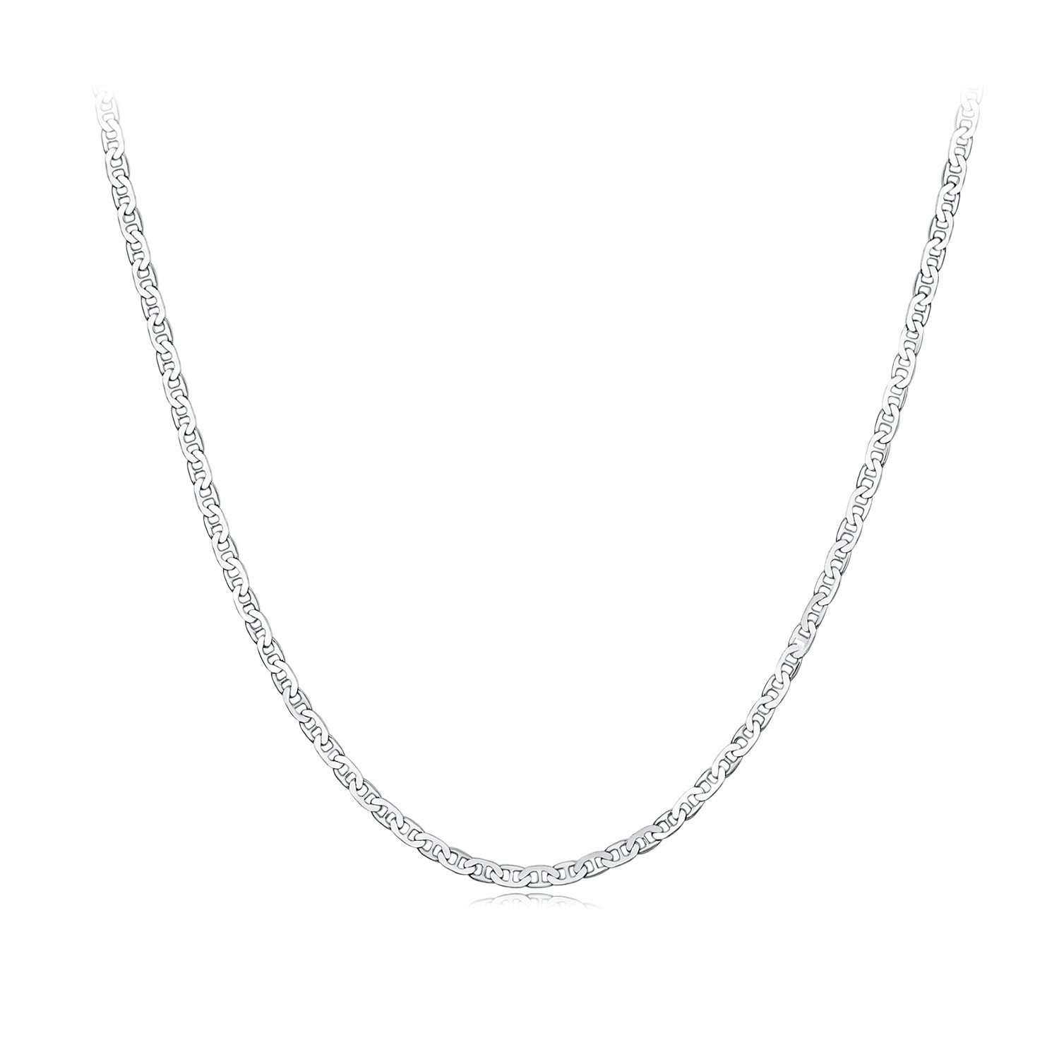 925 Sterling Silver Plated Platinum 45cm Necklace
