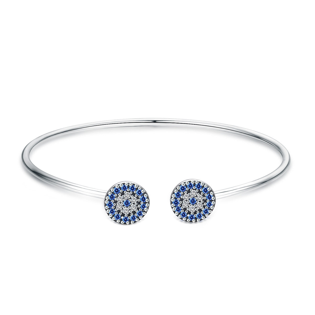 925 Sterling Silver Bracelet with Outer Diameter 6cm and Wall Thickness 0.2cm for Women