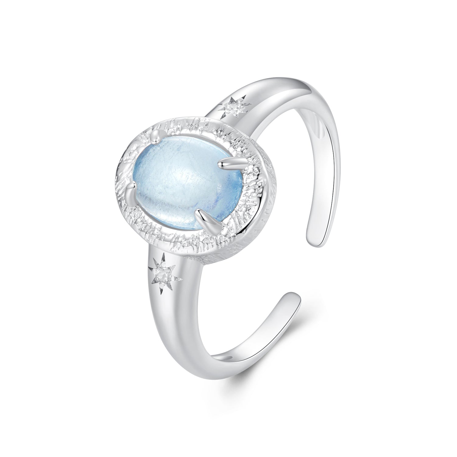925 Sterling Silver Ring with Pavé Setting CZ, 0.2cm Width, White Gold Plated, Style E, Women