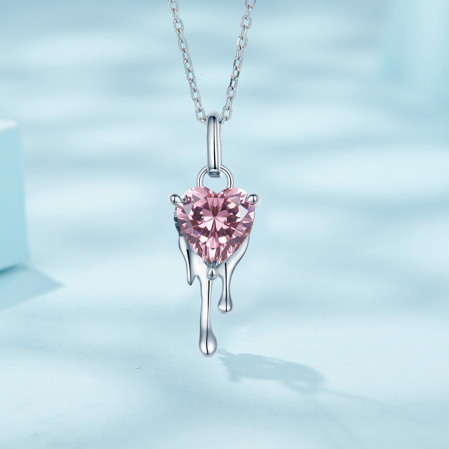 925 Sterling Silver Adjustable Necklace with Pavé Setting CZ & Pendant for Women