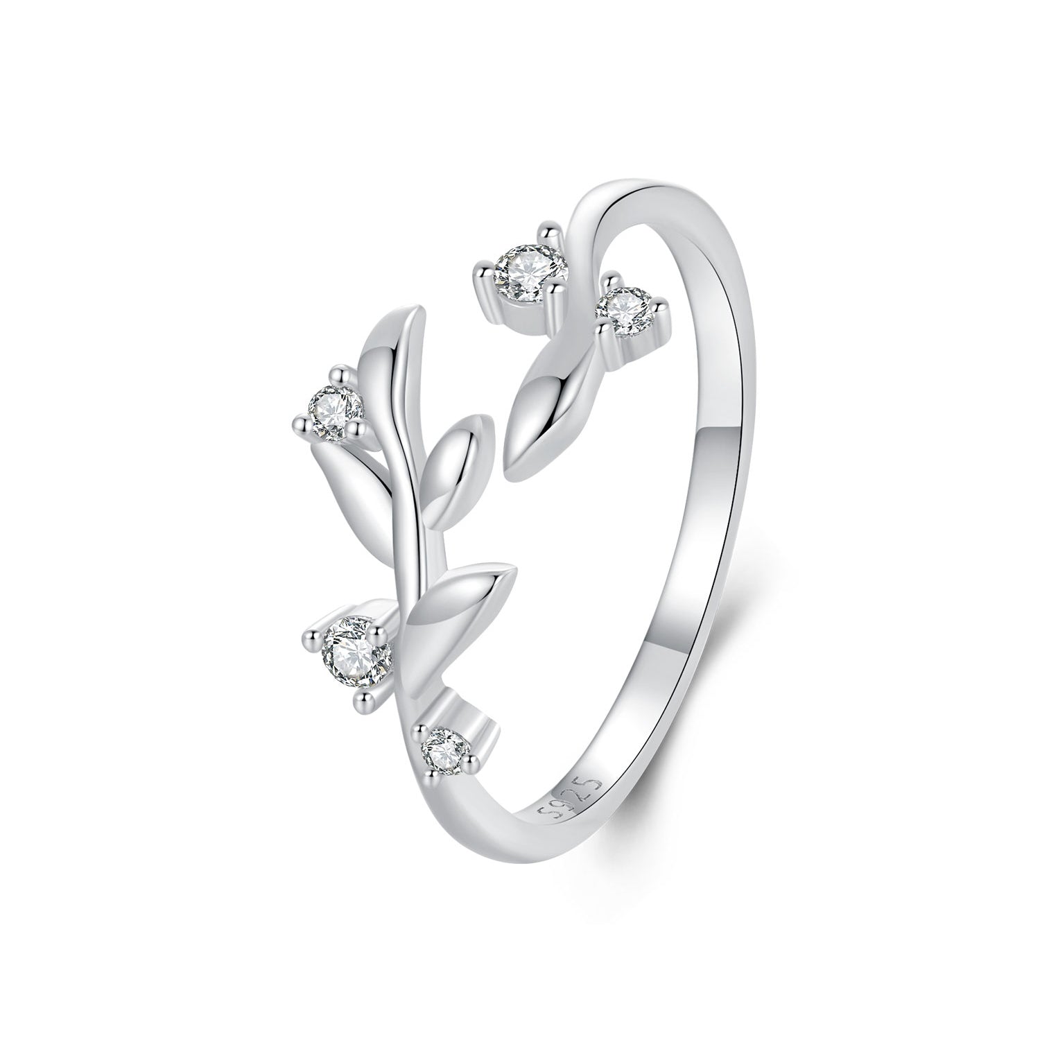 925 Sterling Silver Pave Setting CZ 1.5mm Ring