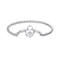 925 Sterling Silver Bracelet with CZ in Pavé Setting, 17.0 Size, Platinum Plated for Women