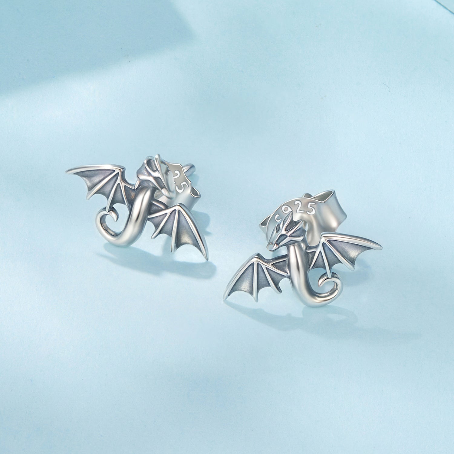 925 Sterling Silver Earrings with Oxidized Finish, 0.7*1.1cm