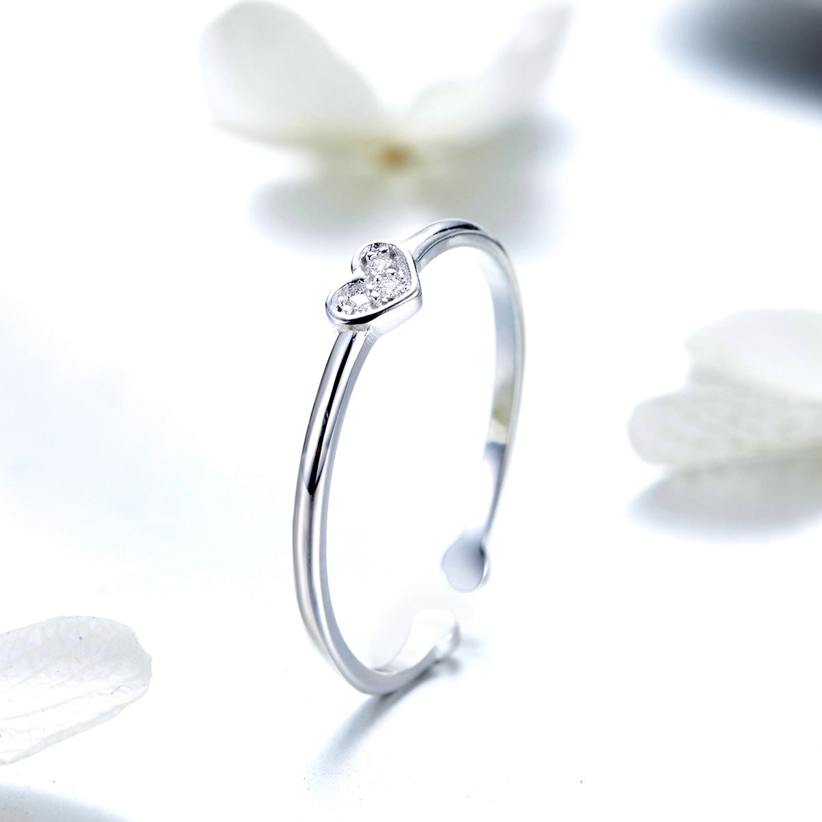 925 Sterling Silver Plated Platinum Pavé Setting CZ Ring