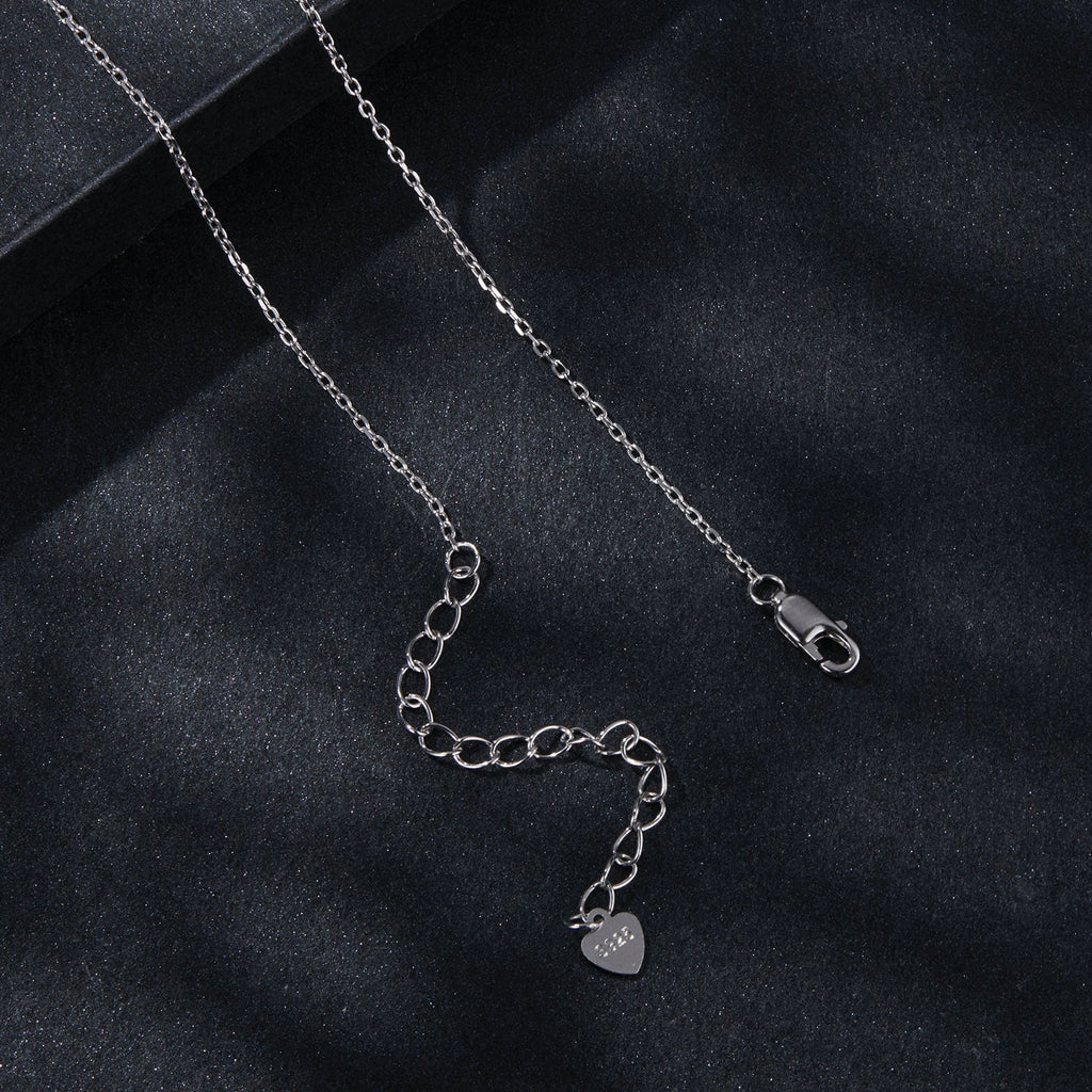 925 Sterling Silver Plated Platinum 5.0mm Moissanite Necklace for Women