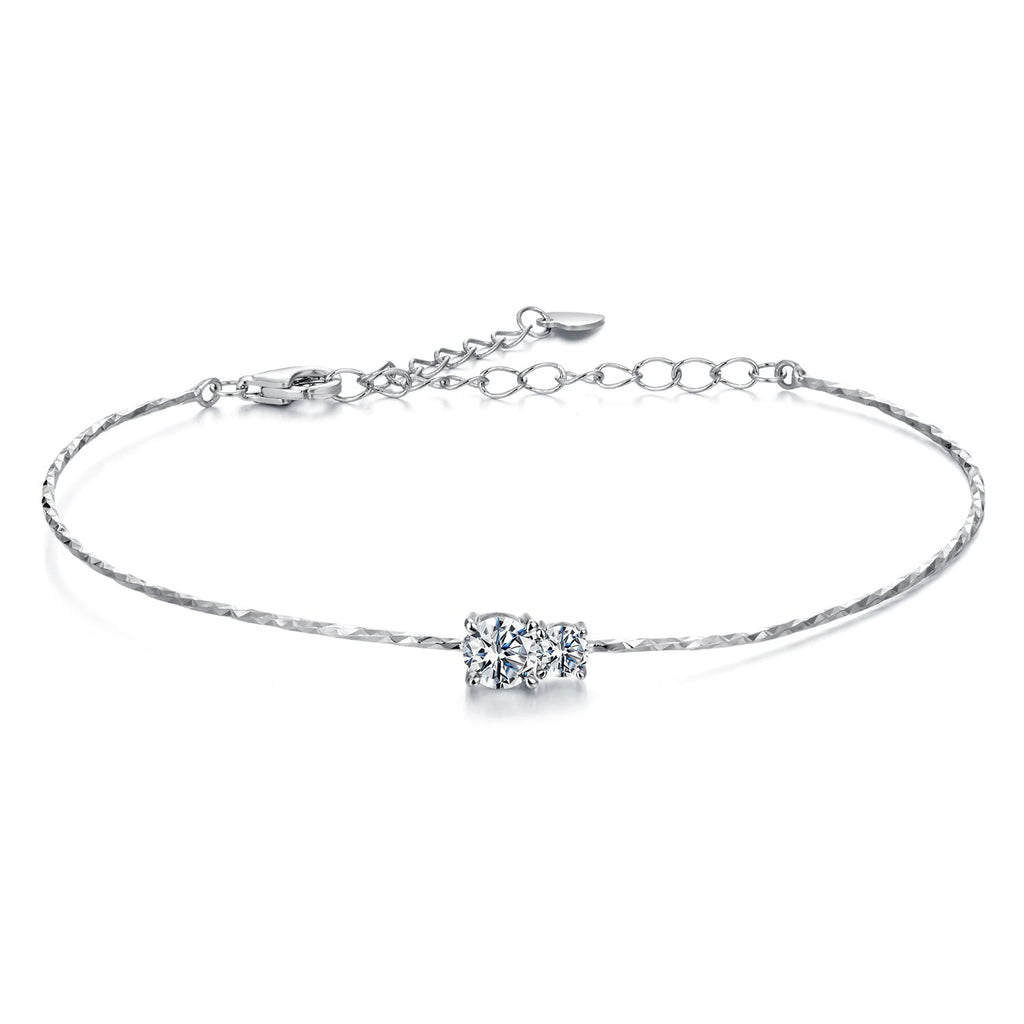 925 Sterling Silver 0.2 Carat Genuine Moissanite Bracelet for Women