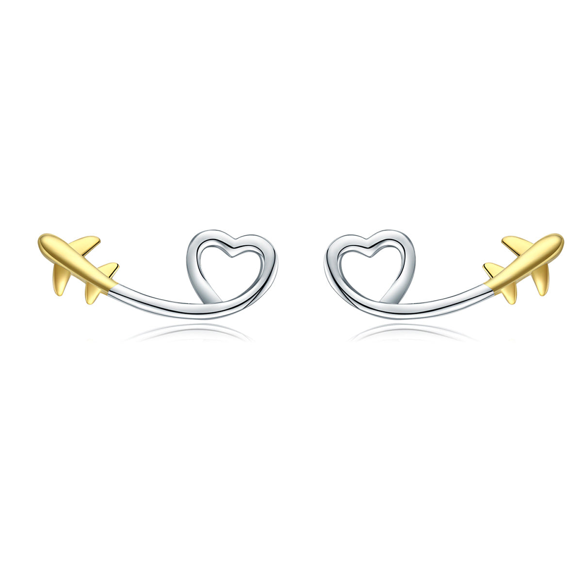 925 Sterling Silver Earrings, 0.6cm, Plated Gold, Plated Platinum for Women