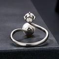 925 Sterling Silver Moissanite 0.5 Carat Freshwater Pearl Ring Size E for Women