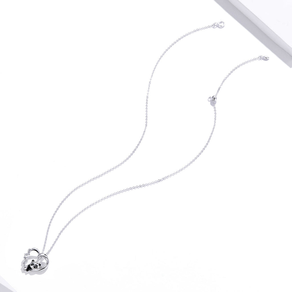 S925 Sterling Silver Adjustable Necklace with CZ and Enamel Pendant