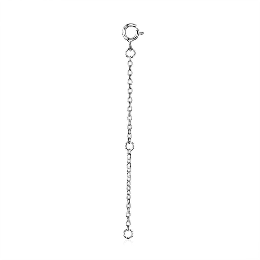 925 Sterling Silver + Plated Platinum 10cm Extension Chain Necklace