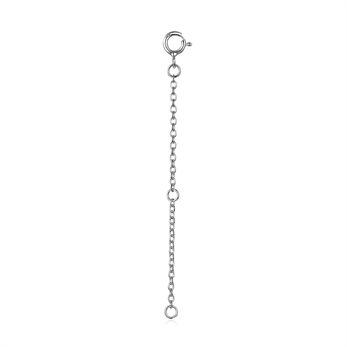 925 Sterling Silver + Plated Platinum 10cm Extension Chain Necklace