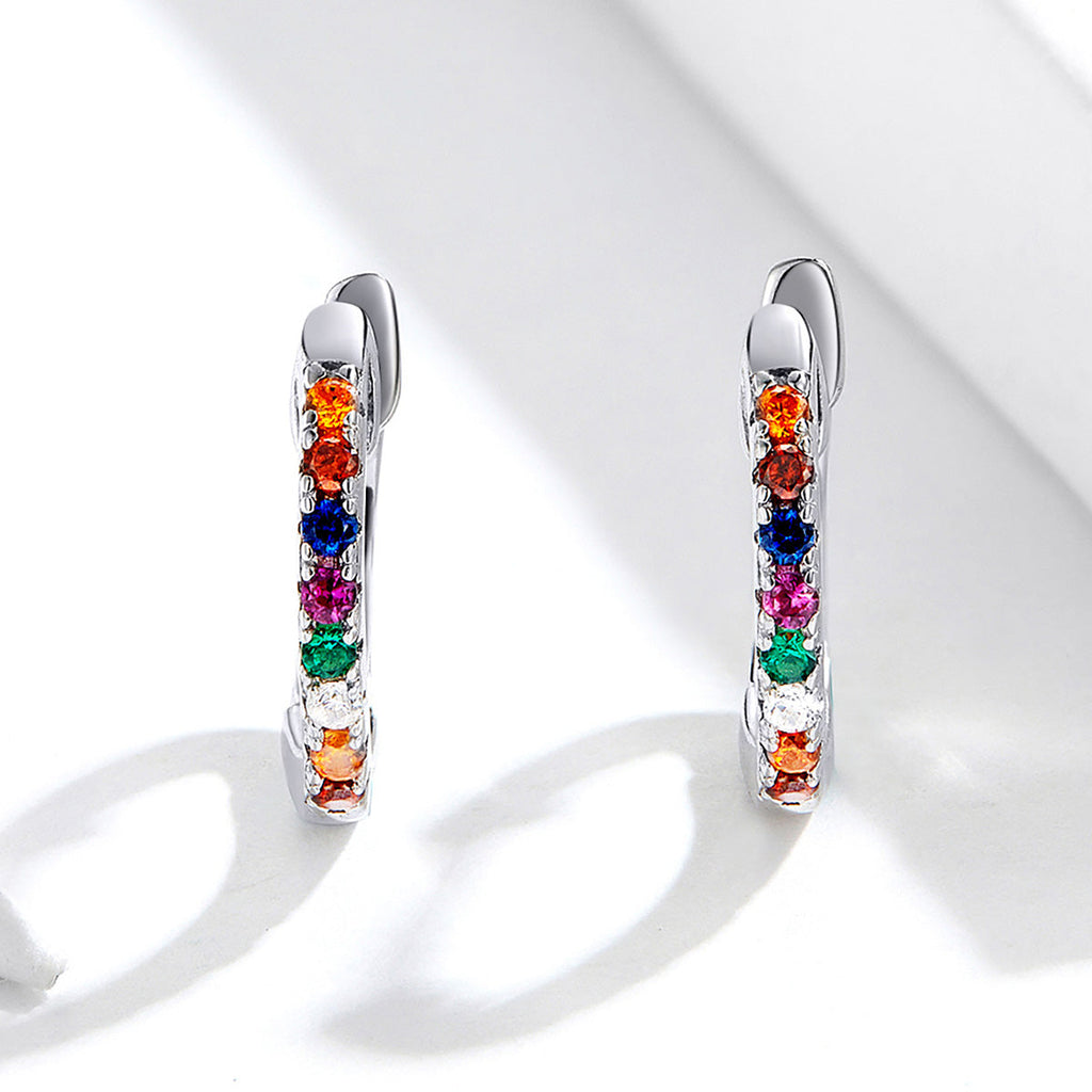 S925 Sterling Silver Earrings with CZ Pave Setting