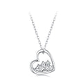 925 Sterling Silver White Gold Plated Necklace with CZ 40+5cm for Women