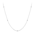 925 Sterling Silver Necklace with White Gold Plating, Length 40+5cm, Chain Thickness 0.08cm, for Women