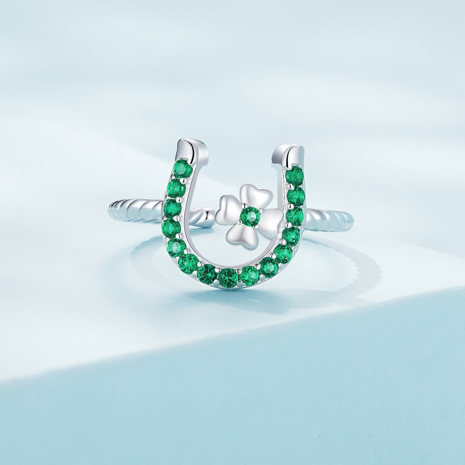 925 Sterling Silver Platinum Plated CZ Ring for Women