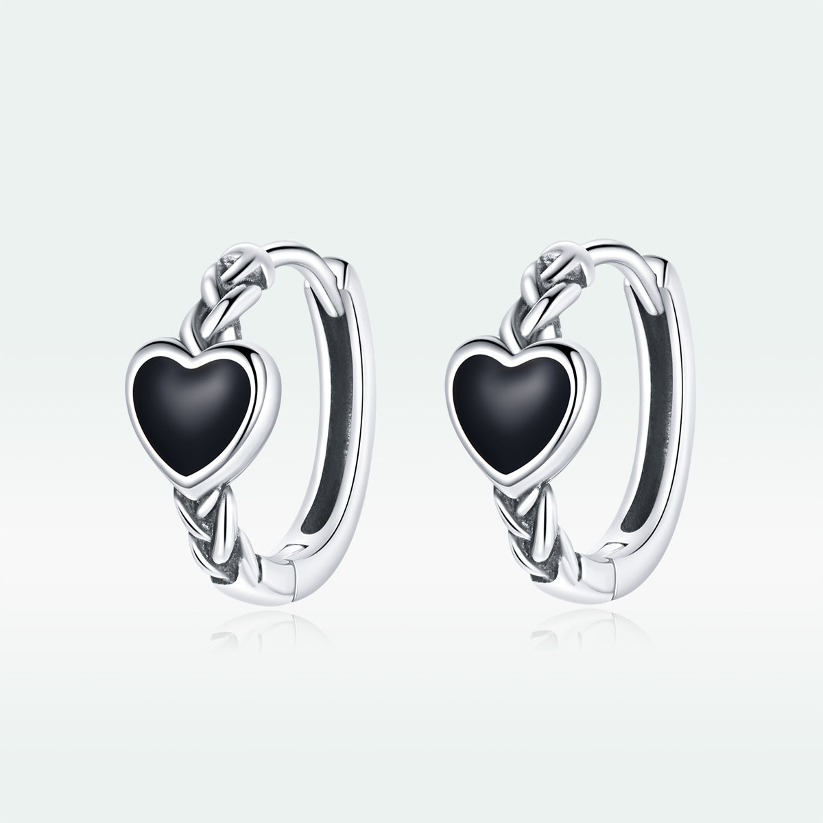 925 Sterling Silver Oxidized Enamel Earrings for Women - 1.2*0.5 cm
