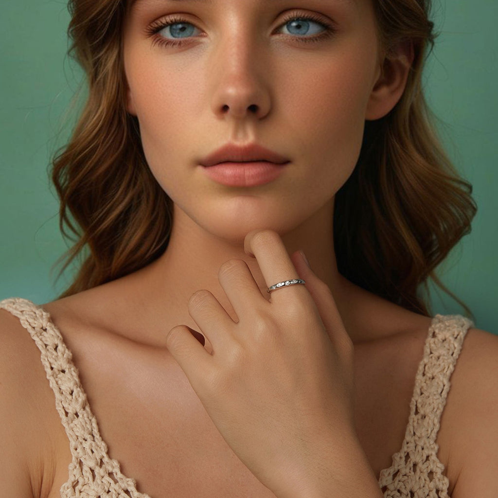 925 Sterling Silver Ring with Pavé Setting CZ, Size 6.0 for Women