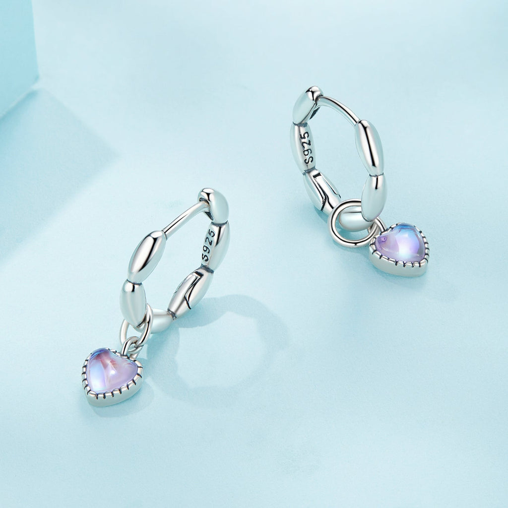 S925 Sterling Silver Earrings with Transparent Glass for Women