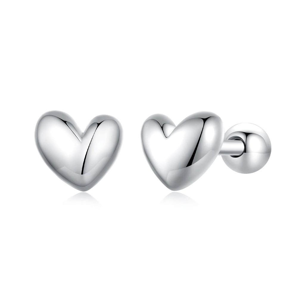 925 Sterling Silver Plated Platinum 5mm Earrings for Women