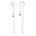 925 Sterling Silver Earrings with Pavé Setting CZ, 76*6mm